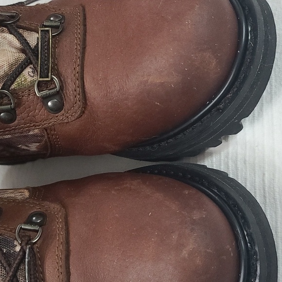 Cabela's Mens Hunting Boots Brown Leather Canvas Camo Lace-up Size 6M EUC - Picture 6 of 13